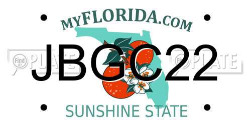 JBGC22 Florida License Plate