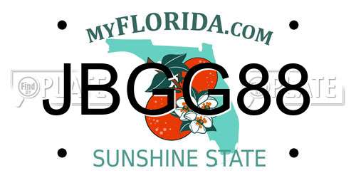 JBGG88 Florida License Plate