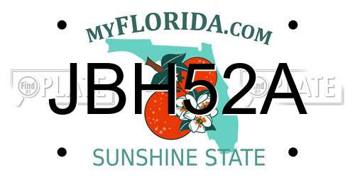 JBH52A Florida License Plate