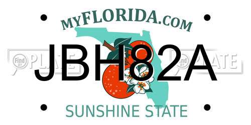 JBH82A Florida License Plate