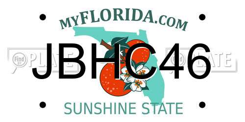 JBHC46 Florida License Plate