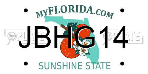 JBHG14 Florida License Plate
