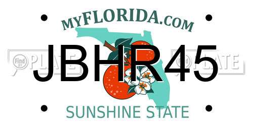 JBHR45 Florida License Plate