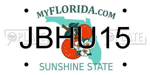 JBHU15 Florida License Plate