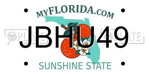 JBHU49 Florida License Plate