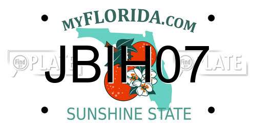 JBIH07 Florida License Plate