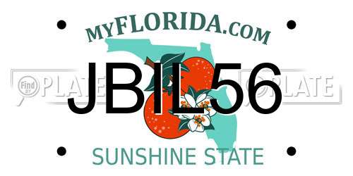 JBIL56 Florida License Plate