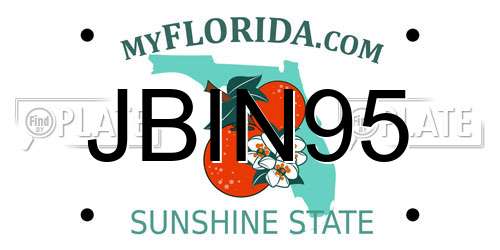JBIN95 Florida License Plate