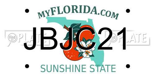 JBJC21 Florida License Plate