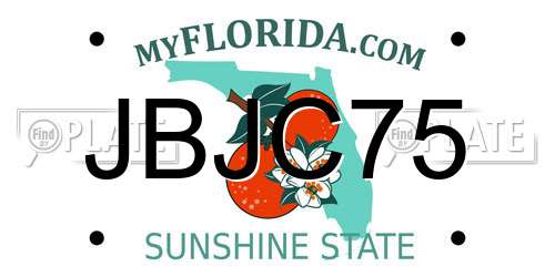 JBJC75 Florida License Plate