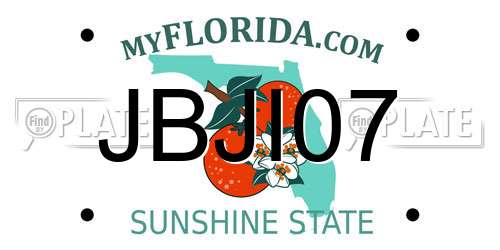 JBJI07 Florida License Plate