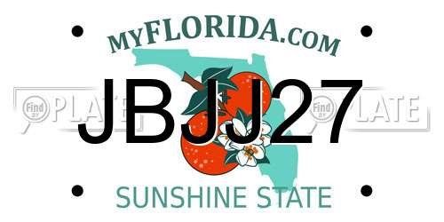 JBJJ27 Florida License Plate