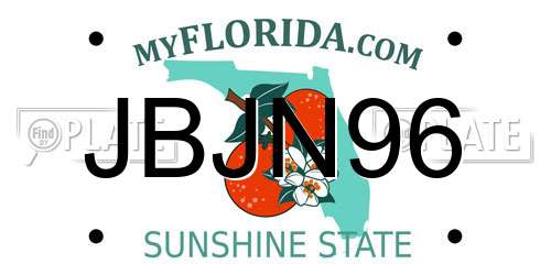 JBJN96 Florida License Plate