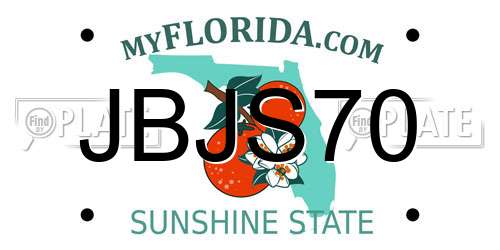 JBJS70 Florida License Plate