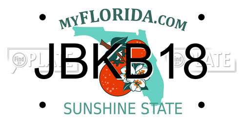 JBKB18 Florida License Plate