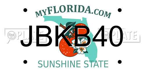 JBKB40 Florida License Plate