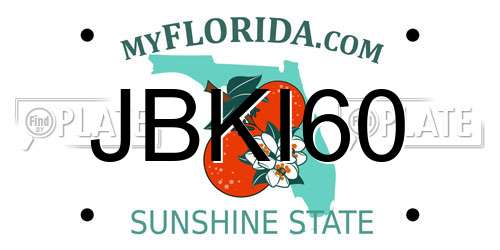 JBKI60 Florida License Plate