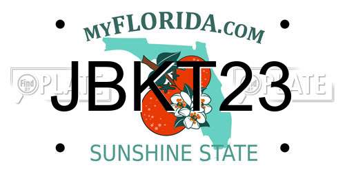 JBKT23 Florida License Plate
