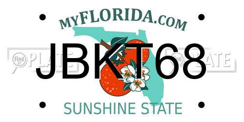 JBKT68 Florida License Plate