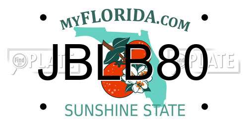 JBLB80 Florida License Plate