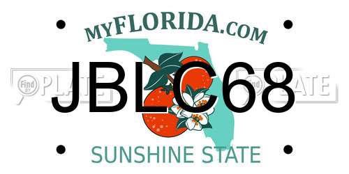 JBLC68 Florida License Plate
