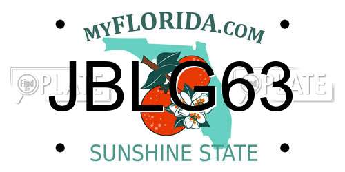 JBLG63 Florida License Plate