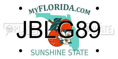 JBLG89 Florida License Plate