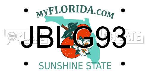 JBLG93 Florida License Plate