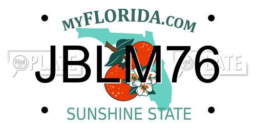JBLM76 Florida License Plate