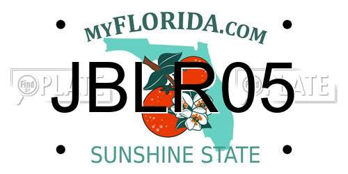 JBLR05 Florida License Plate