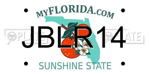 JBLR14 Florida License Plate