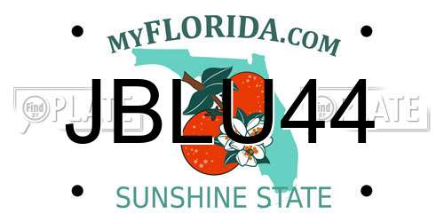 JBLU44 Florida License Plate