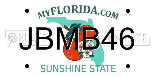 JBMB46 Florida License Plate