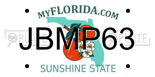 JBMP63 Florida License Plate