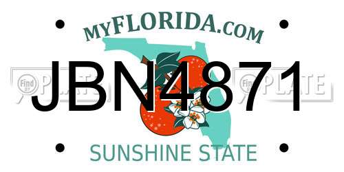 JBN4871 Florida License Plate