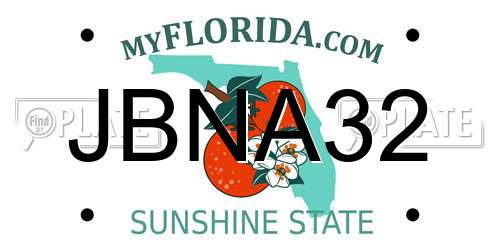 JBNA32 Florida License Plate