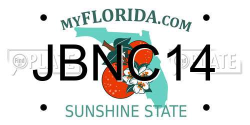 JBNC14 Florida License Plate