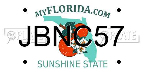 JBNC57 Florida License Plate
