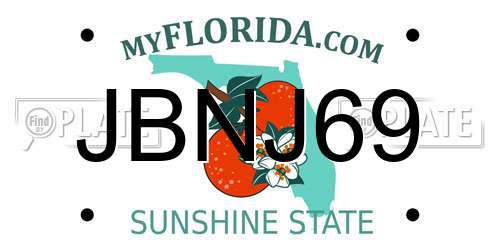 JBNJ69 Florida License Plate