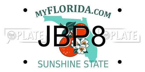 JBP8 Florida License Plate
