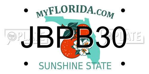 JBPB30 Florida License Plate