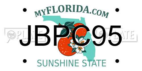 JBPC95 Florida License Plate