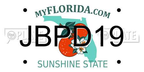 JBPD19 Florida License Plate