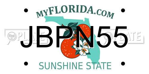 JBPN55 Florida License Plate