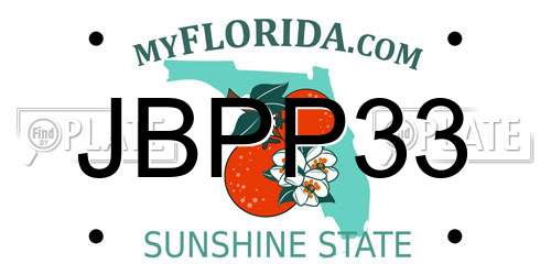 JBPP33 Florida License Plate