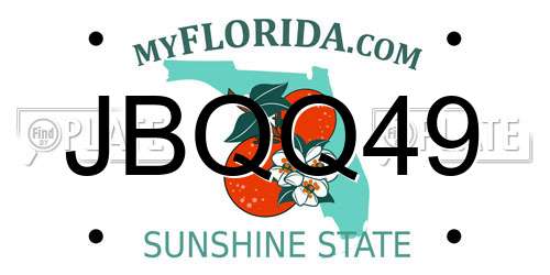 JBQQ49 Florida License Plate