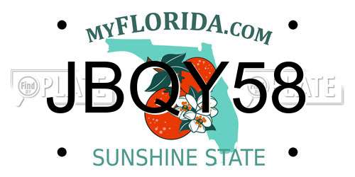 JBQY58 Florida License Plate