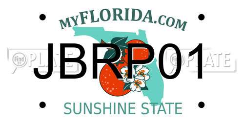JBRP01 Florida License Plate