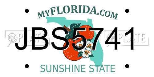 JBS5741 Florida License Plate