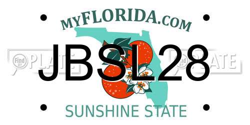 JBSL28 Florida License Plate